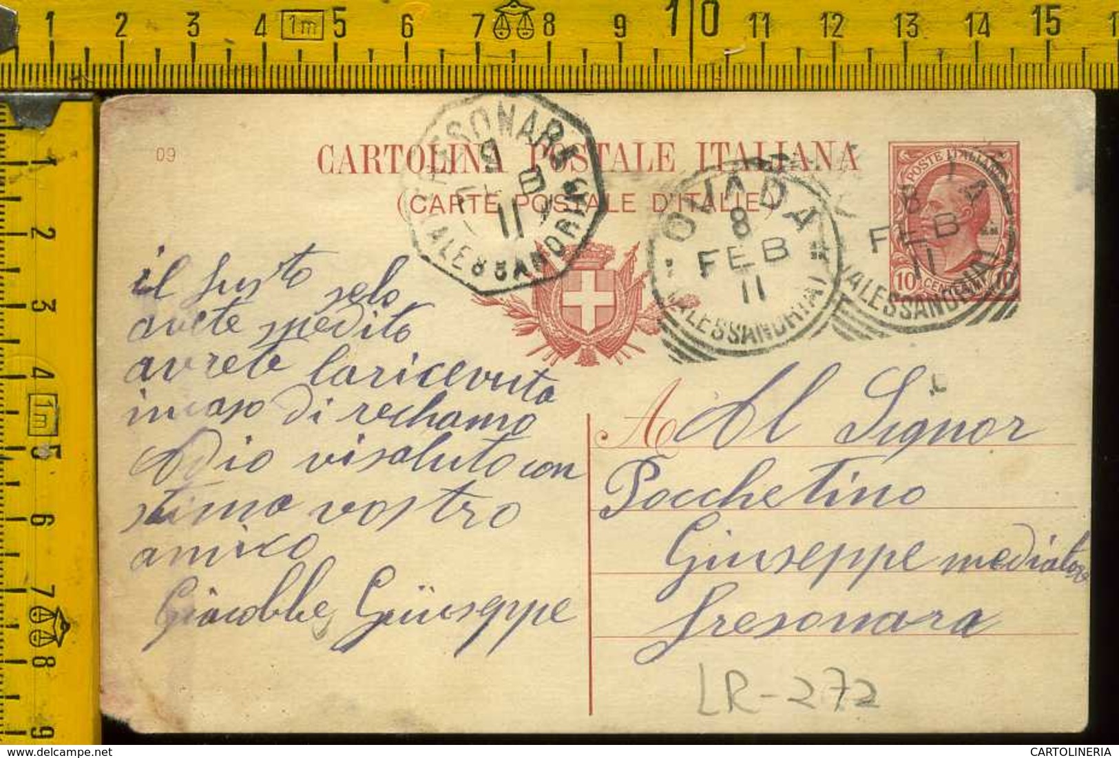 Regno Cartolina Intero Postale Ovada Tresonara - Storia Postale