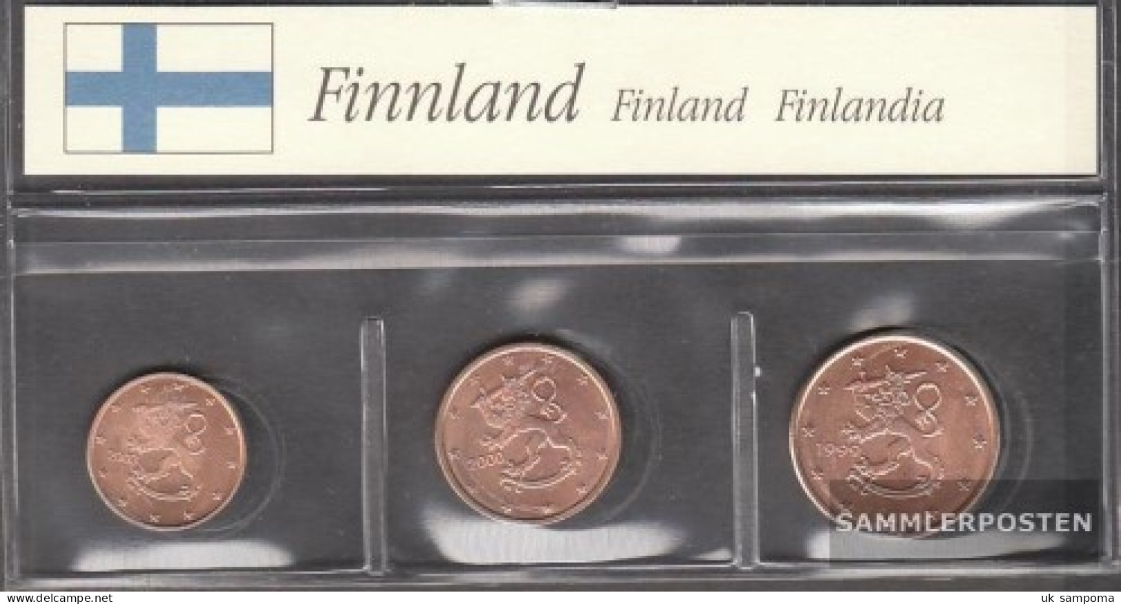 Finland FIN1- 3 Stgl./unzirkuliert Mixed Vintages Stgl./unzirkuliert 1999-2004 Kursmünze 1, 2 & 5 Cent - Finland