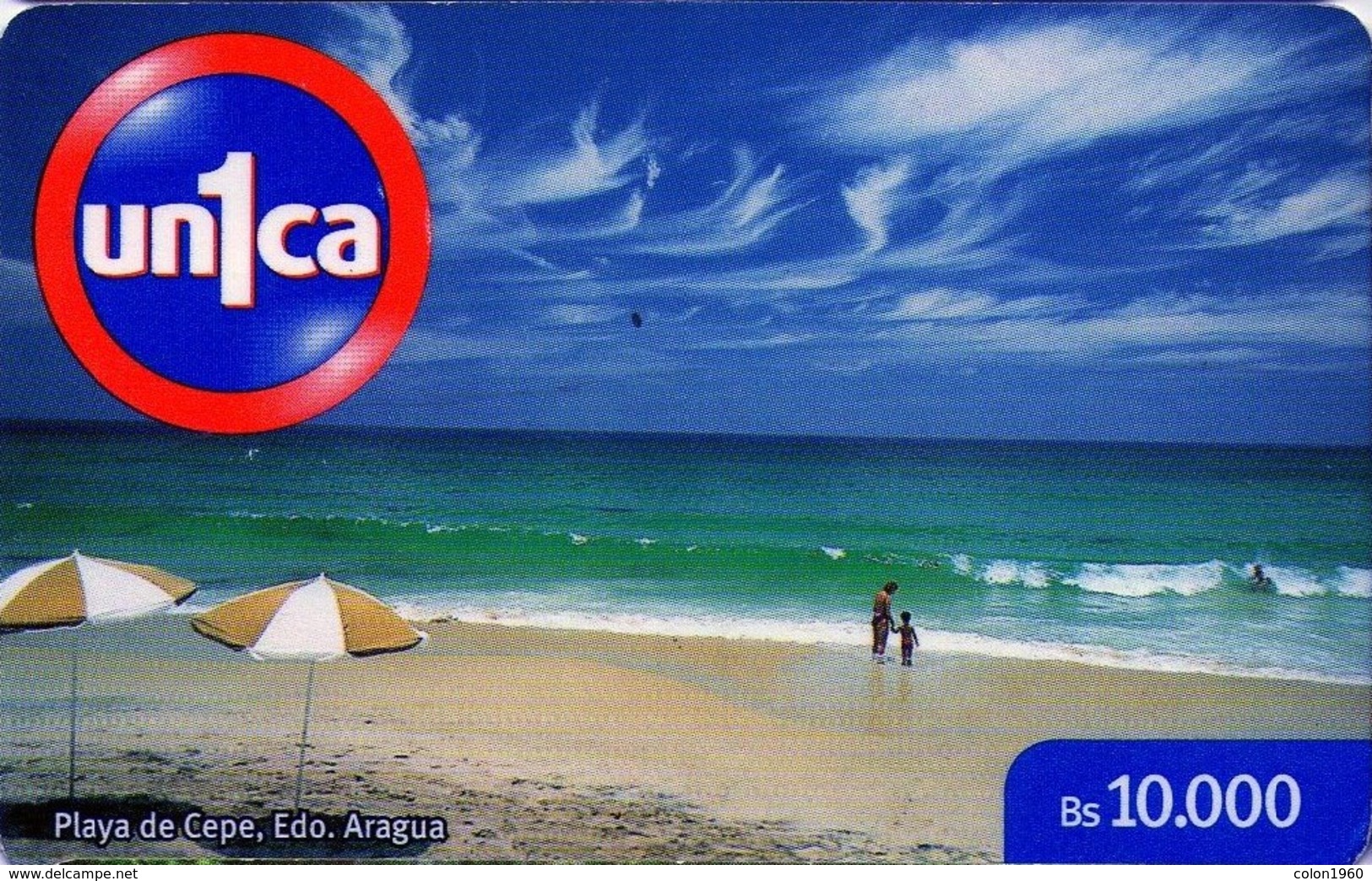 VENEZUELA, GSM-RECARGA. Playa De Cepe, Edo. Aragua. ID060502. VE-UNICA-I-060502. (270). REVERSO ESCRITO. - Venezuela