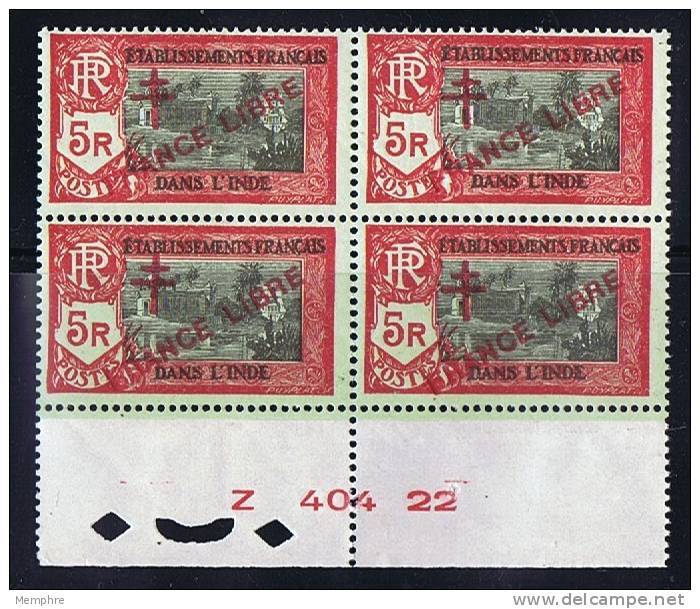 Yv 170 Maury 218II Bloc De 4 + Numéro Plache + Erreur «PRANCE» Sur Timbre Sup. Gauche Bloc ** Signé MNH - Ungebraucht