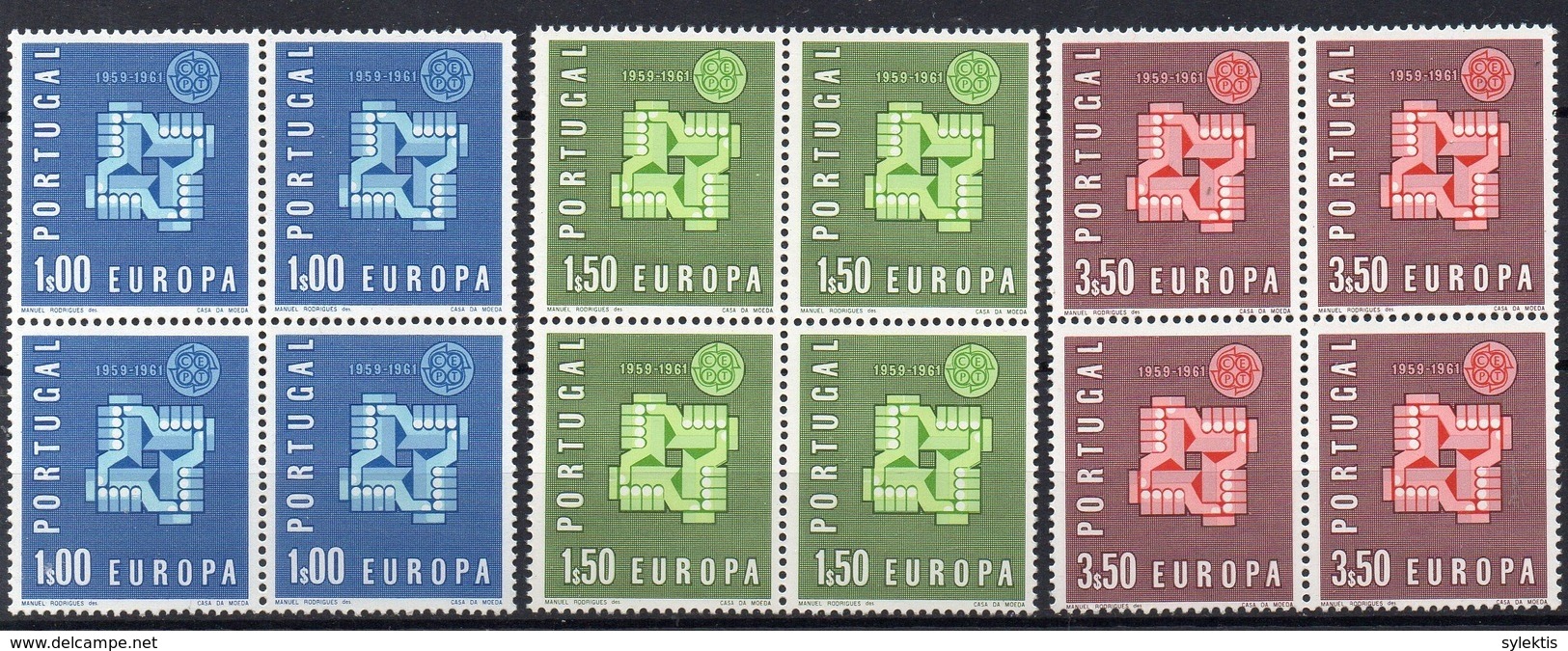 PORTUGAL 1961 EUROPA CEPT BLOCK OF4 SET  MNH** - Full Sheets & Multiples