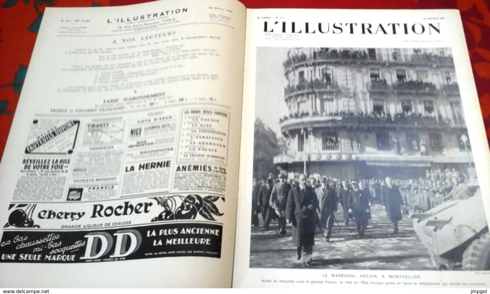 WW2 L'Illustration N°5111 Février 1941 Entrevue Pétain Franco à Montpellier,Urbanisme Parisien Ilôt Insalubre N°16 - L'Illustration