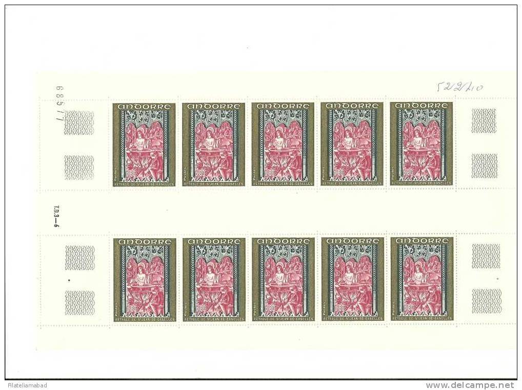 ANDORRA-10 SELLOS O SIMILARES EN HOJAS ENTERAS- YVERT Nº 206/208 PRECIO 55,00 € - Blocks & Sheetlets