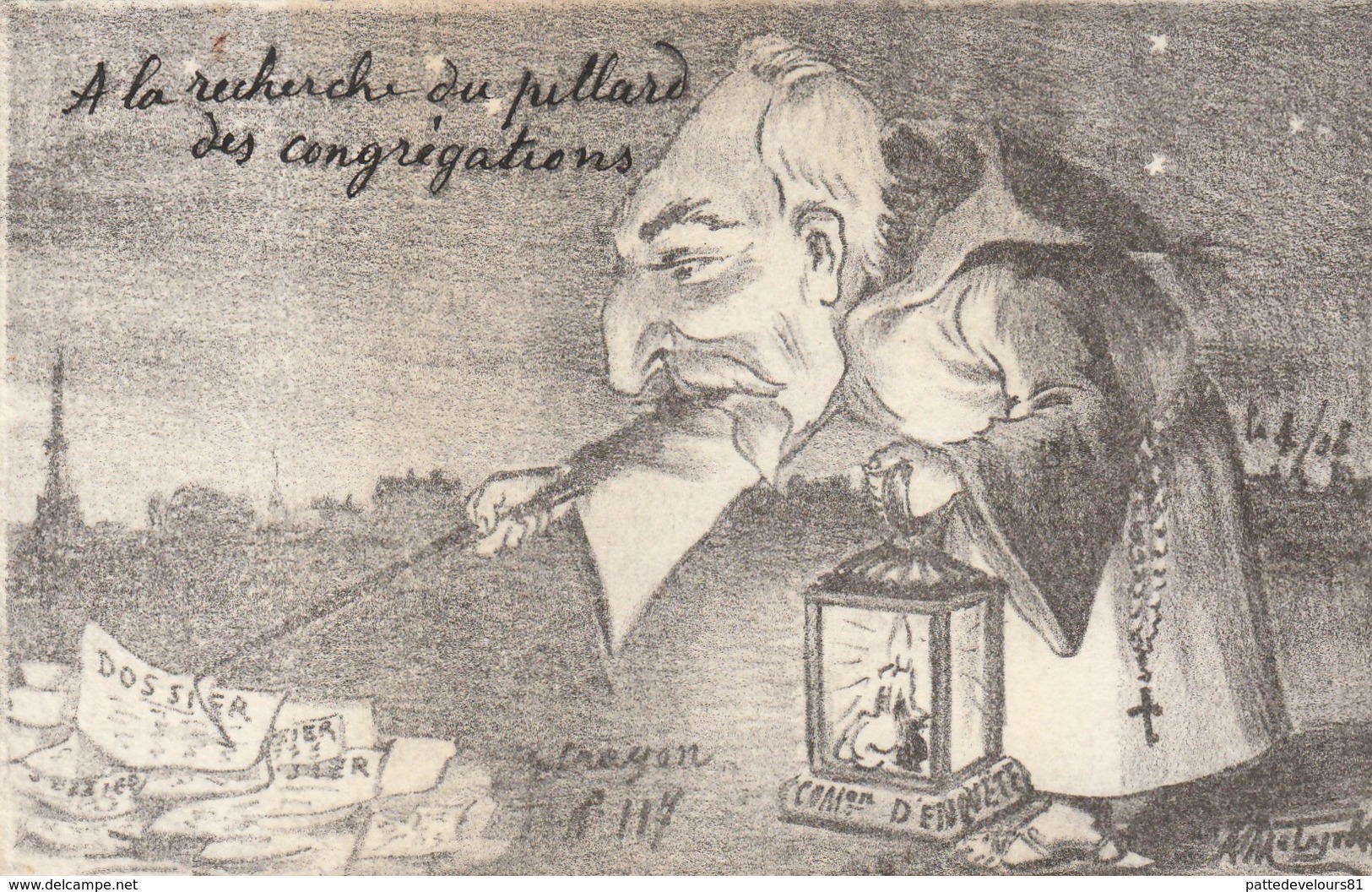 CPA Caricature Satirique Politique E. COMBES Séparation Eglise Etat Anti-Clérical Illustrateur (2 Scans) - Satirical
