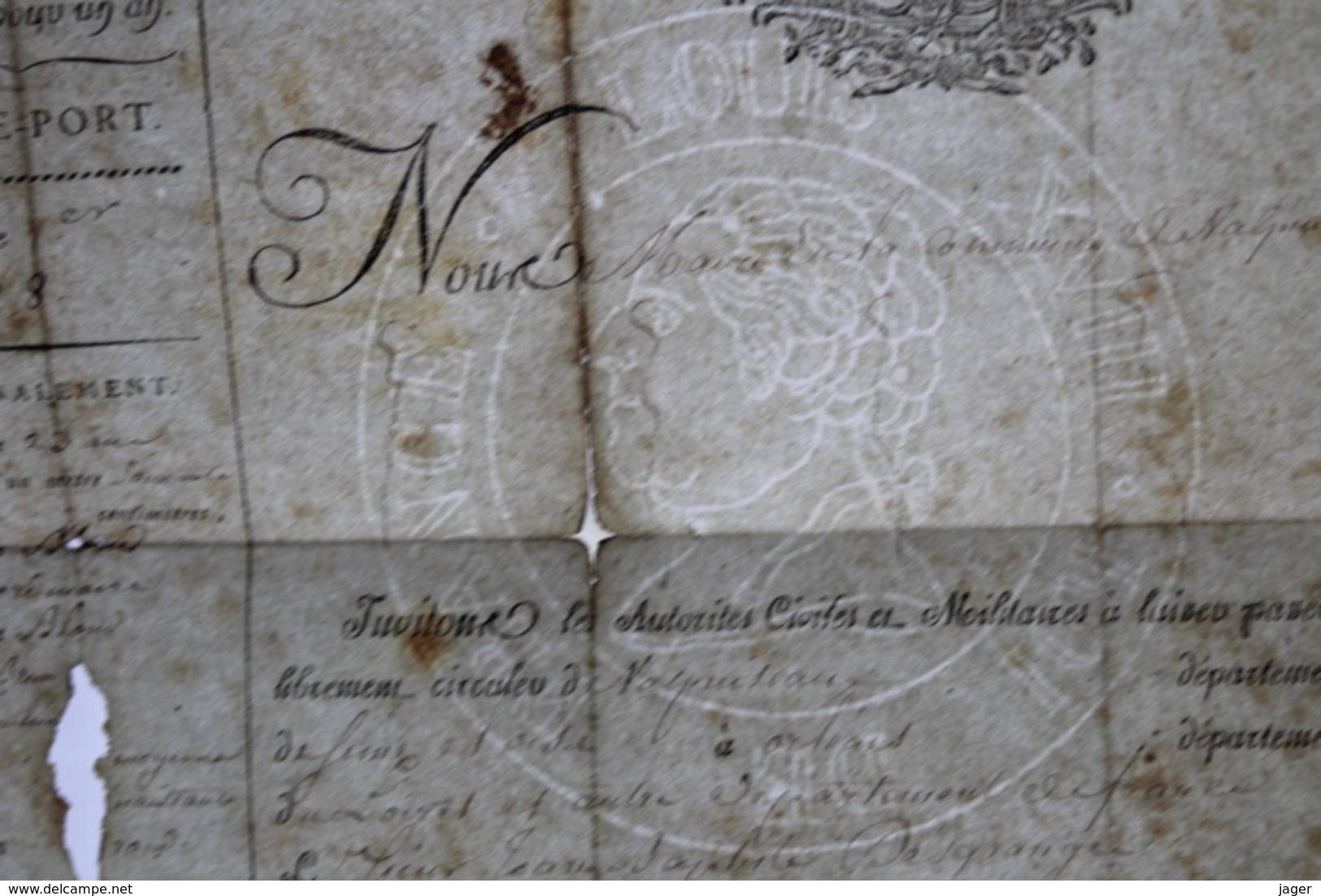 Passeport   De Par Le Roi 1825 - Documents Historiques