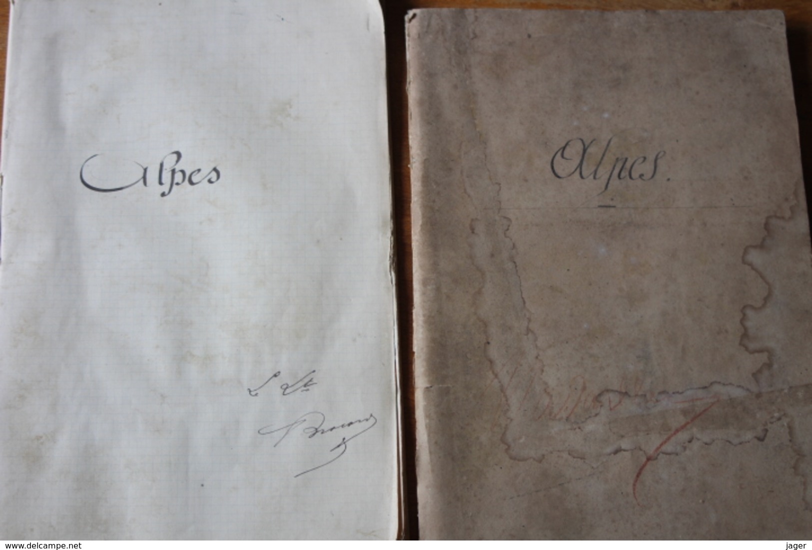 2 Cahiers Manuscrit  XIX?  Alpes - Manuscrits