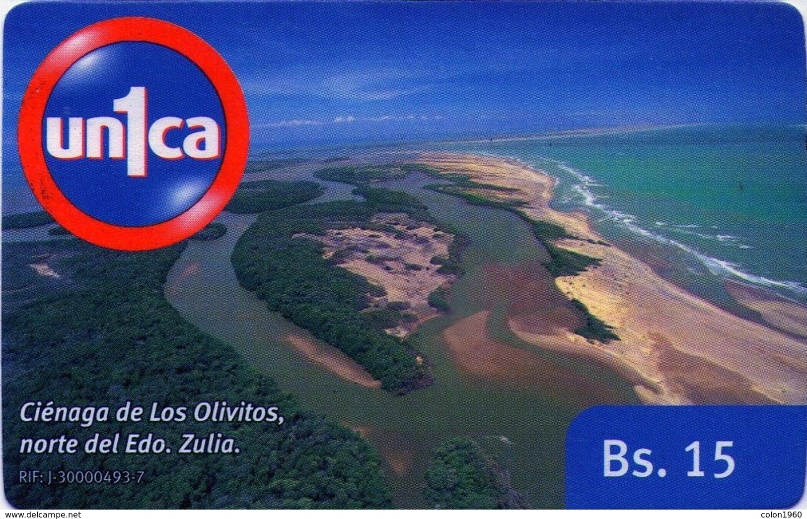 VENEZUELA, GSM-RECARGA. Ciénaga De Los Olivitos, Norte Del Edo. Zulia. CI100202. VE-UNICA-C-100202. (288). - Venezuela