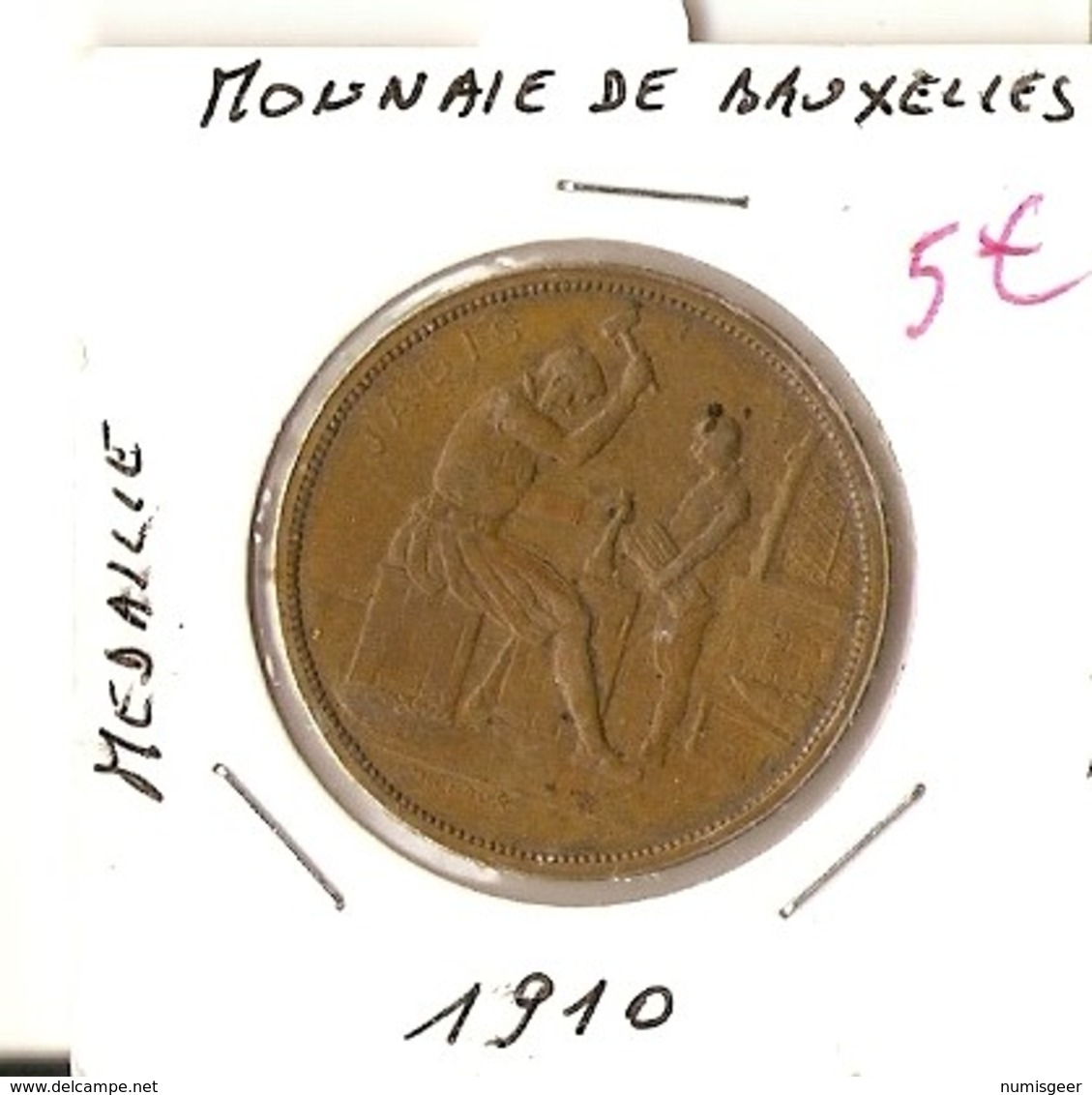 BELGIQUE - MEDAILLE - MONNAIE DE BRUXELLES 1910 - Autres & Non Classés