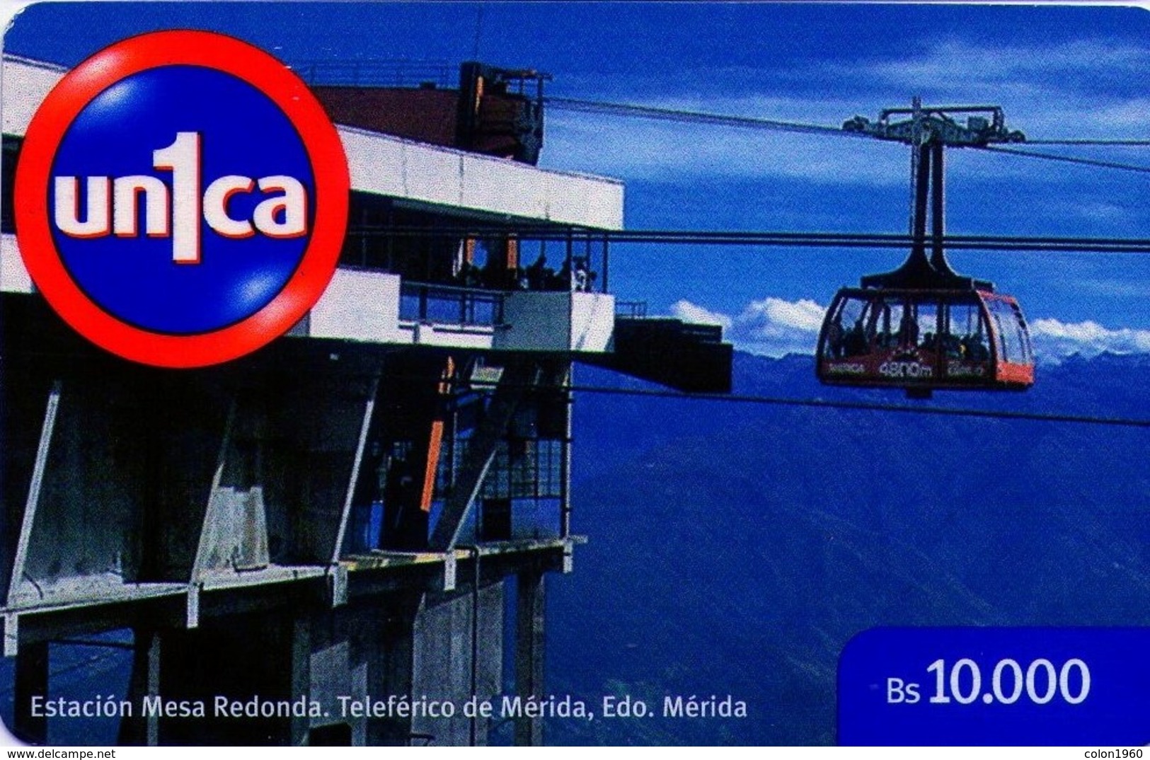 VENEZUELA, GSM-RECARGA. Estación Mesa Redonda, Teleférico De Mérida, Edo. Mérida. UNI1-0805. (295). - Venezuela