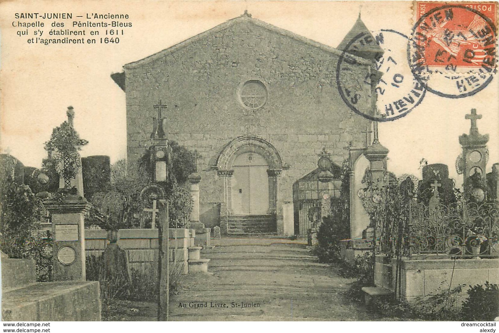 Promotion 2 Cpa 87 SAINT-JUNIEN. Chapelle Des Pénitents Bleus Et Dolmen Pierre-Levée 1910 - Saint Junien