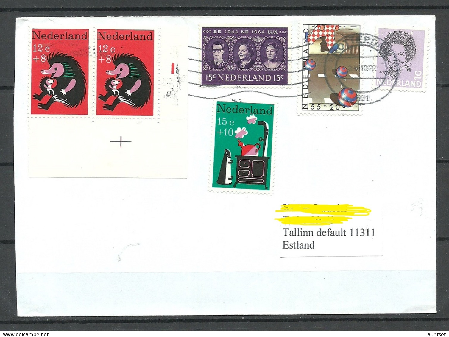 NETHERLANDS Niederlande 2013 Cover To Estonia With Nice Stamps Igel Etc - Briefe U. Dokumente