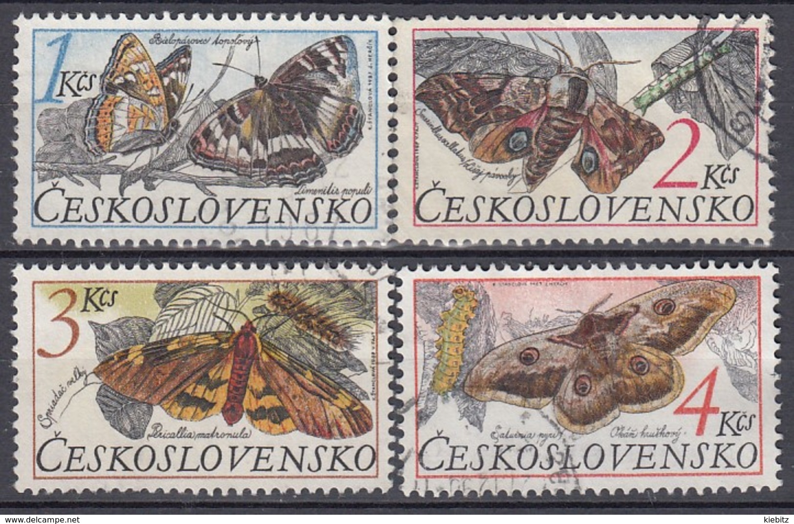 CSSR 1987 Schmetterlinge, Butterflies - MiNr: 2902-2905 Komplett Used - Schmetterlinge