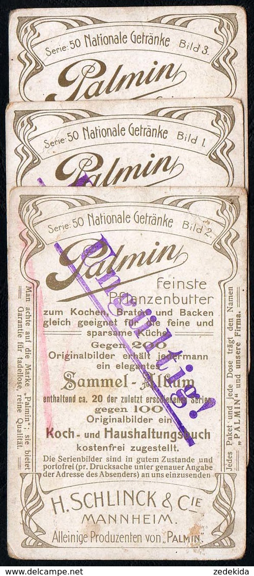 7515 - Palmin - 3 Litho Sammelkarten - Serie 50 - Cooking Recipes