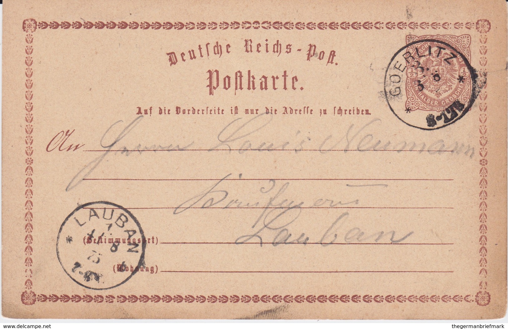 Preußen Ablöser K1 Görlitz Schlesien Gzs DR P 1 Spät 1875 - Altri & Non Classificati