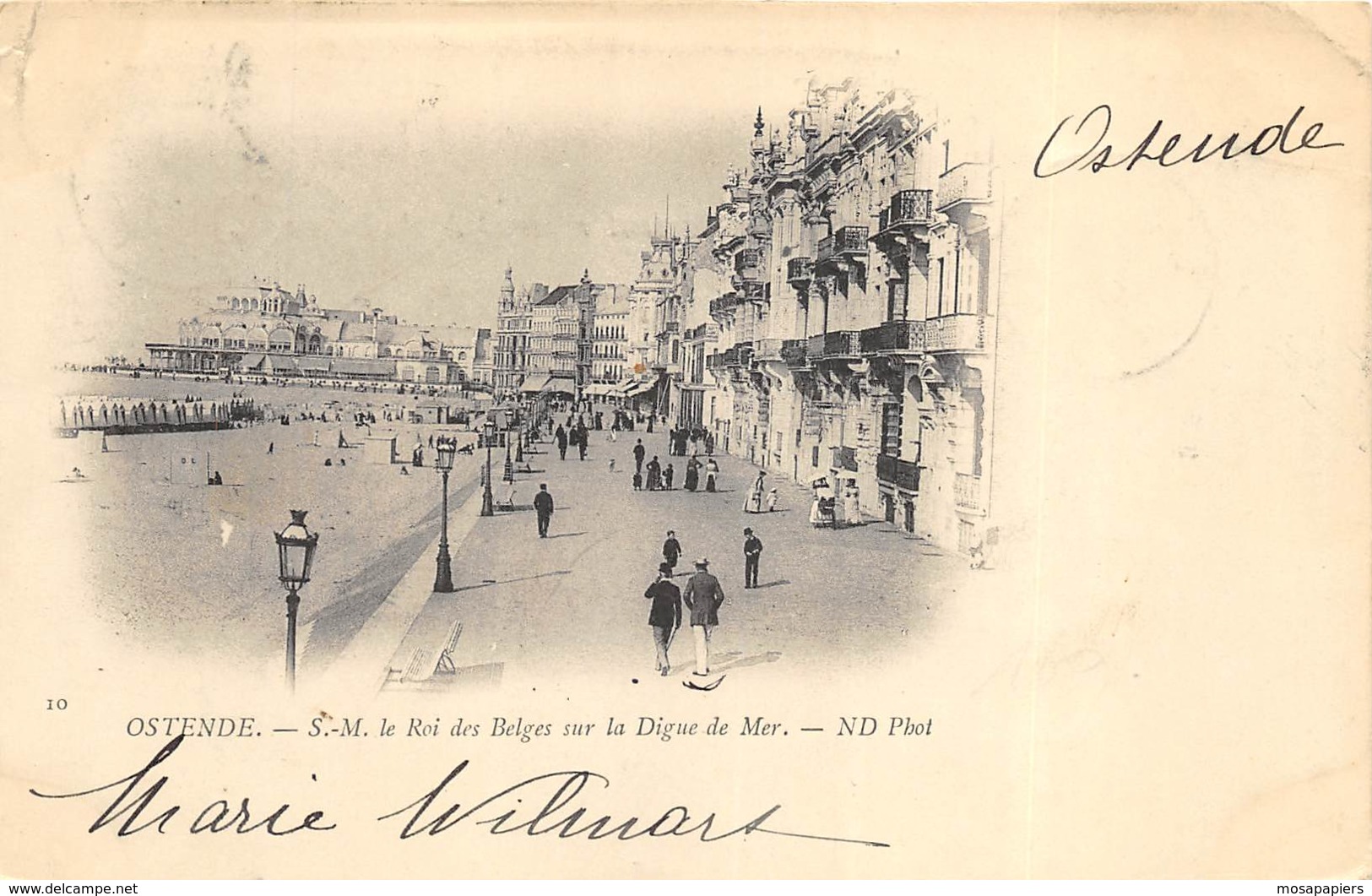Ostende - S-M Le Roi Des Belges Sur La Digue De Mer - 1899 - Oostende