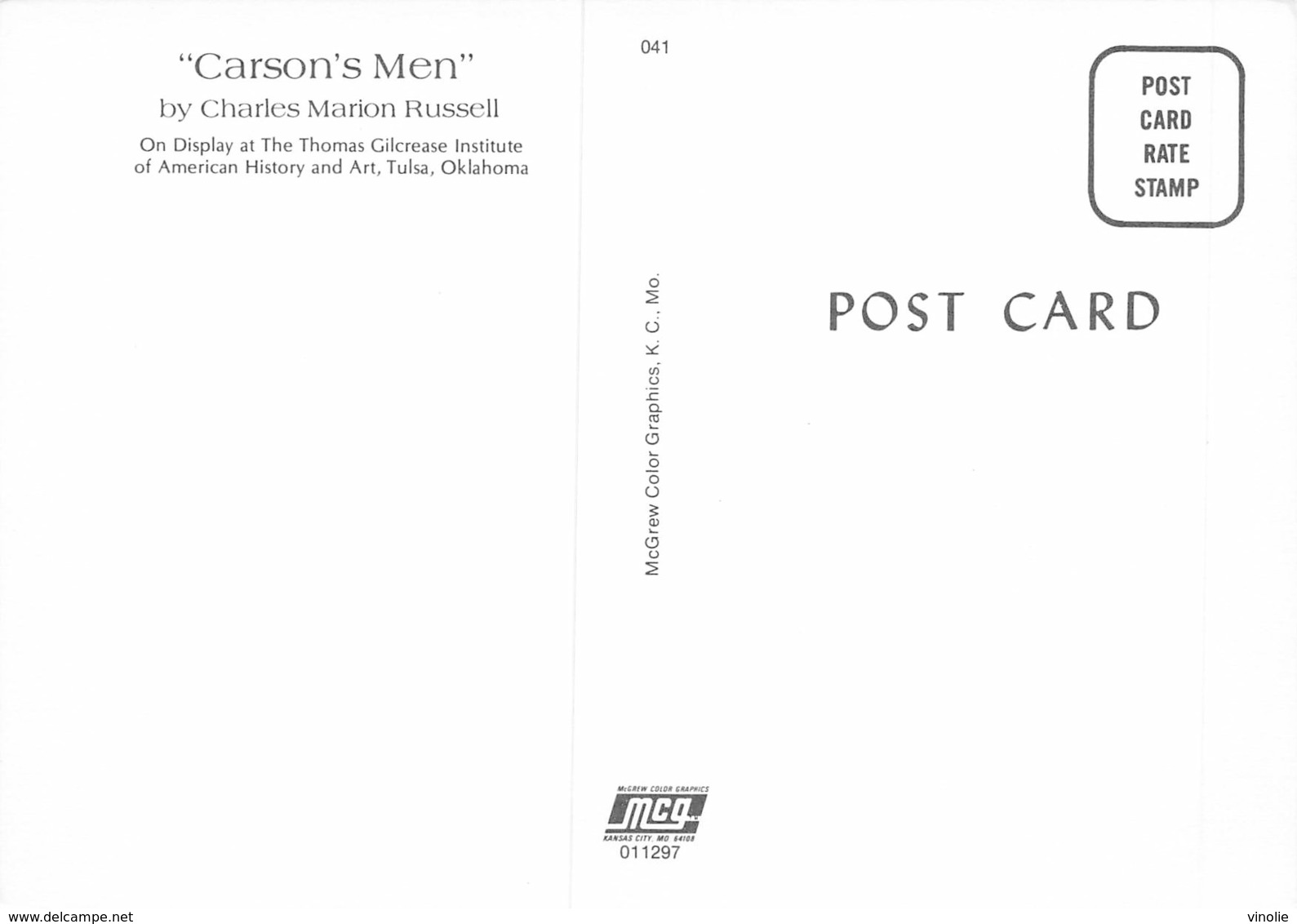 PIE.E.19-8657 :  CARSON'S MAN. BY CHARLES MARION RUSSEL. - Autres & Non Classés