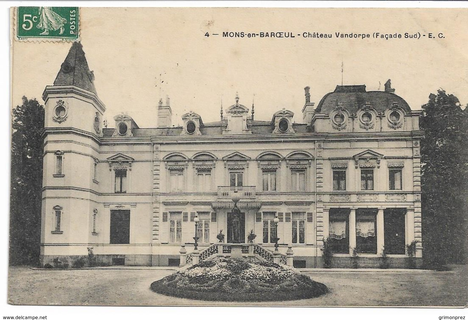 CPA NORD 59 MONS-EN-BAROEUL Château Vandorpe (Façade Sud ) édit EC N°4 Carte Décollée Vendue En L'état - Autres & Non Classés