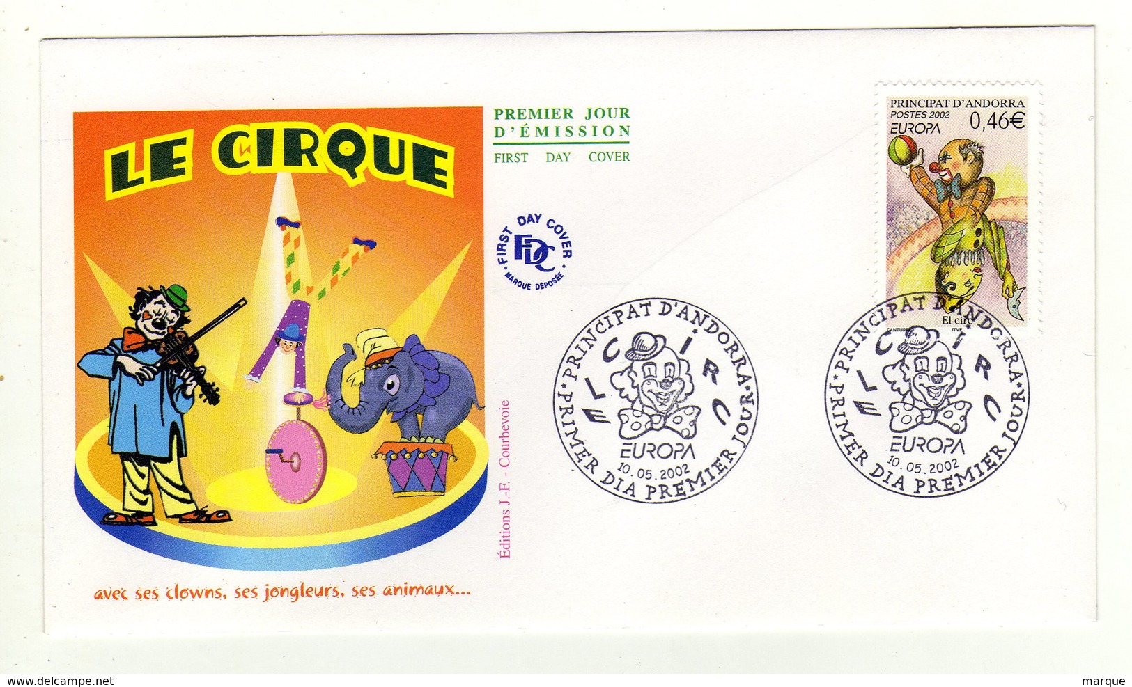 Enveloppe 1er Jour PRINCIPAT D ' ANDORRA EUROPA Oblitération 10/05/2002 - Other & Unclassified