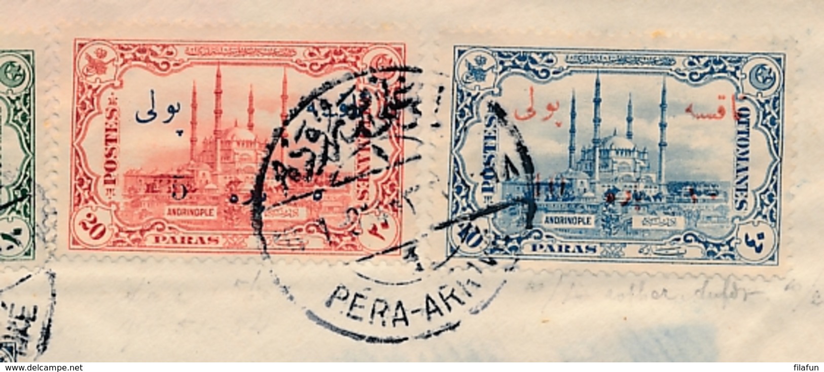 Turkey - 1914 - Complete Postage Due-set On Taxed Cover To Péra - FDC - Brieven En Documenten