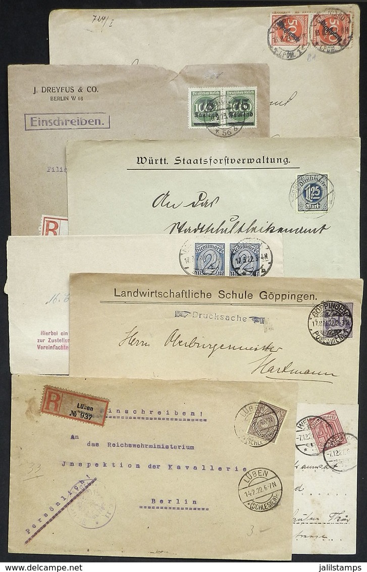 GERMANY: OFFICIAL STAMPS: 7 Covers Used Between 1921 And 1923, Interesting! - Préphilatélie