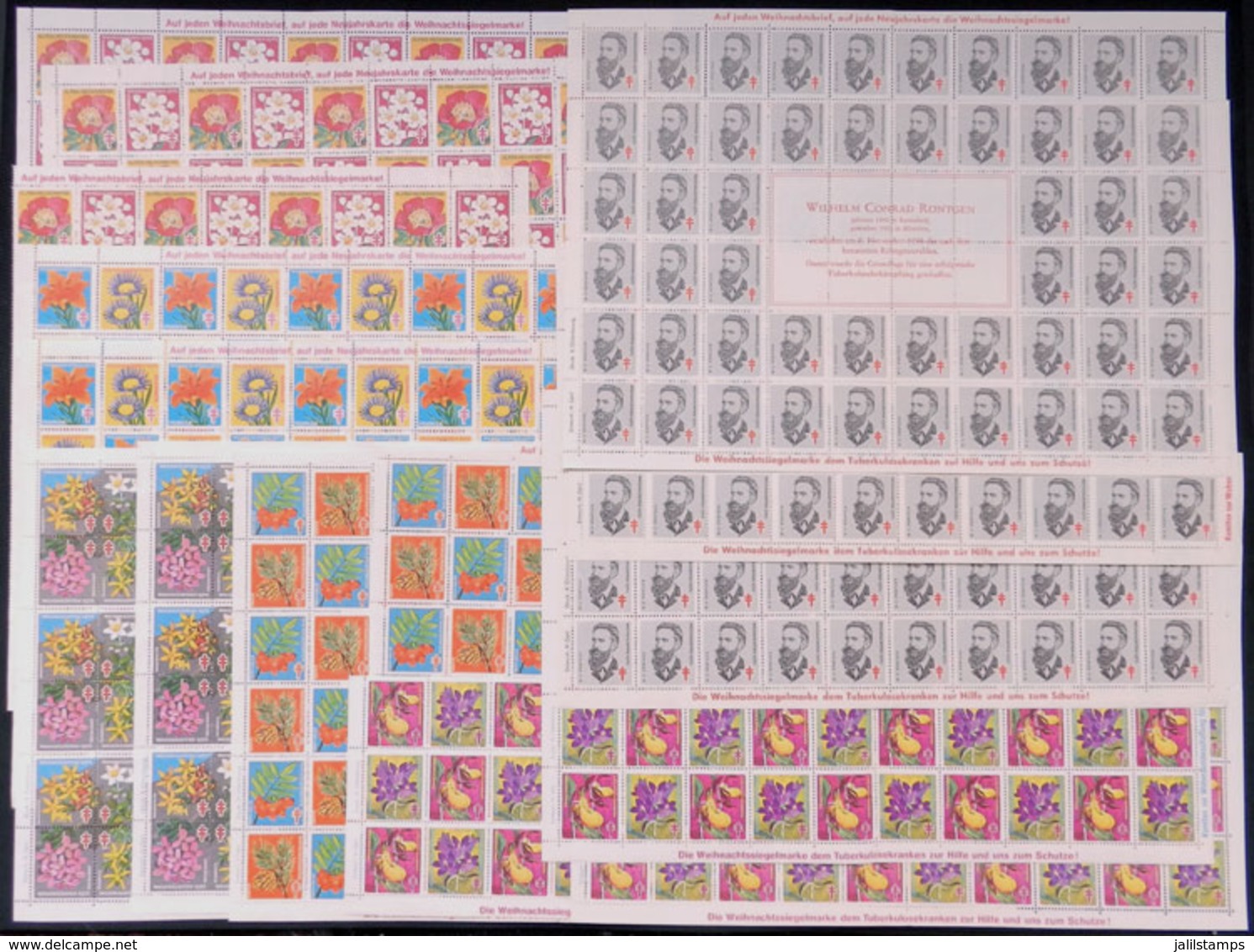 GERMANY: FIGHT AGAINST TUBERCULOSIS: More Than 1,700 Cinderellas Of Circa 1964/1976, Almost All In Complete Sheets (some - Sonstige & Ohne Zuordnung