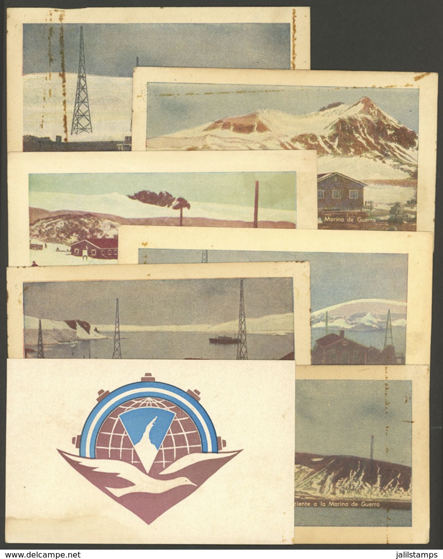 ARGENTINE ANTARCTICA: 6 QSL Cards Of Varied Antarctic Stations (2 Of Orcadas) Of The Years 1954/9 + One Of 1966, Very Go - Other & Unclassified