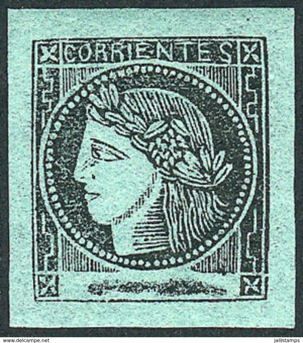 ARGENTINA: GJ.5, Bluish Green, Mint Full Original Gum (+50%) Very Lightly Hinged, Superb And Very Fresh, Beautiful Color - Corrientes (1856-1880)