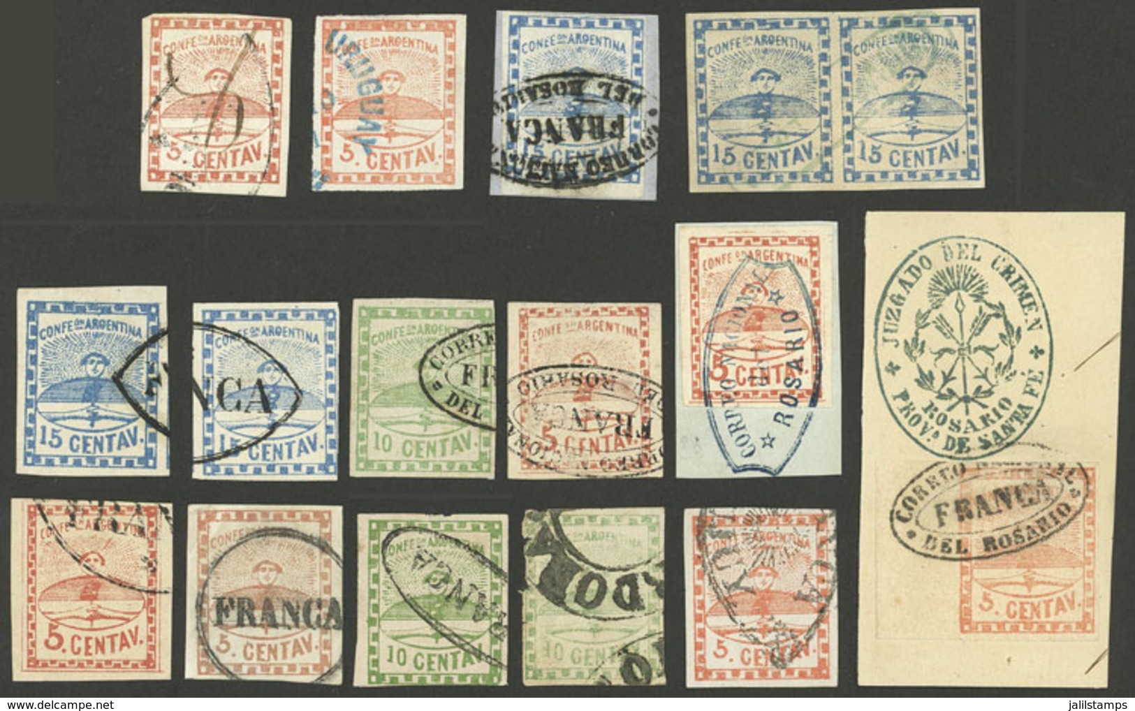 ARGENTINA: Lot Of Stamps With FORGED CANCELS, Interesting Group For Study, VF Quality! - Unused Stamps