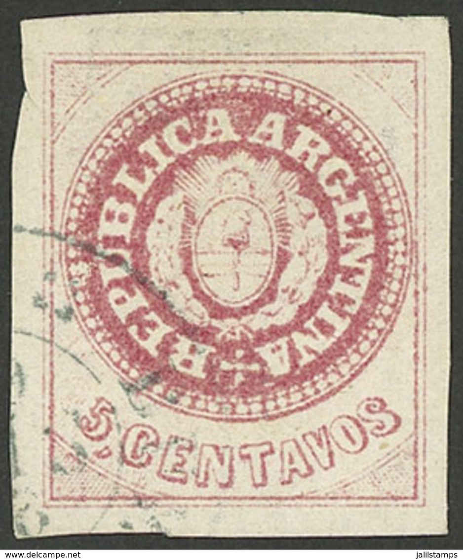 ARGENTINA: GJ.14, 5c. Worn Plate, Used, Excellent! - Oblitérés