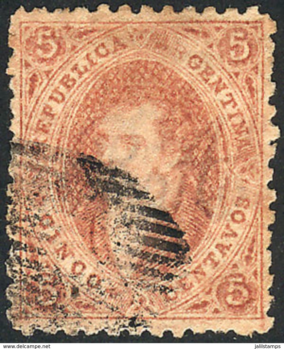 ARGENTINA: GJ.20, 3rd Printing, With Mute Barred Oval Cancel Of VICTORIA, Excellent Quality! - Oblitérés