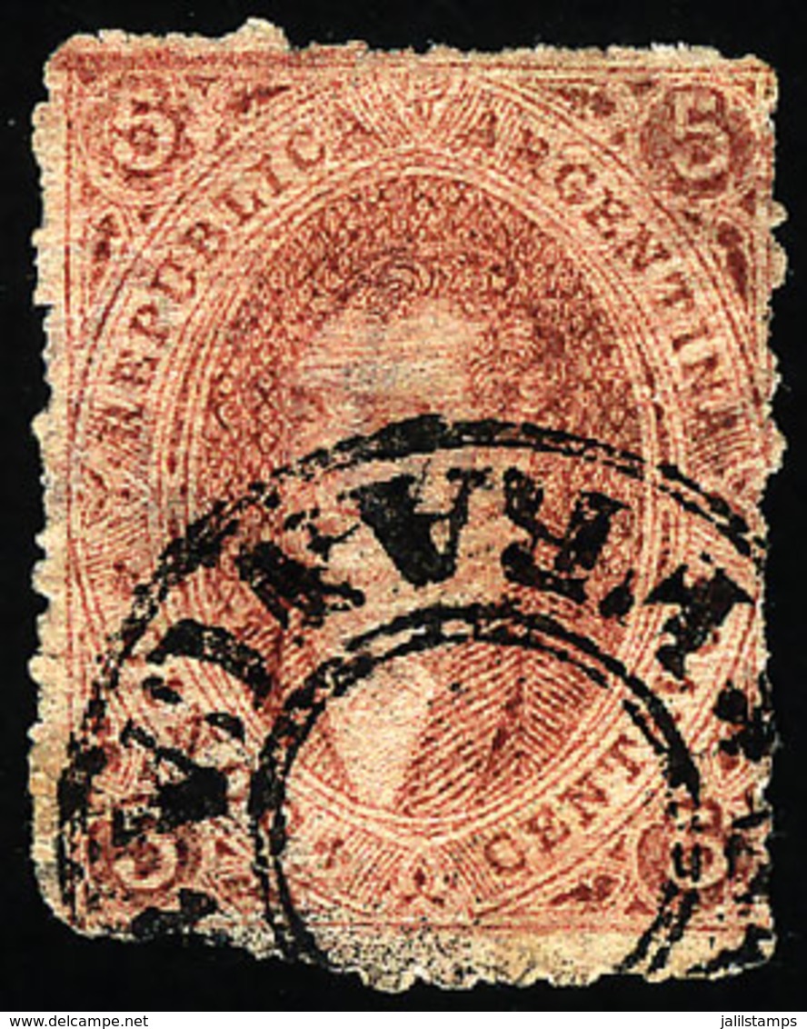 ARGENTINA: GJ.20d, 3rd Printing, With Horizontally DIRTY PLATE Variety, With The Rare SALAVINA-FRANCA Cancel, Very Nice! - Oblitérés