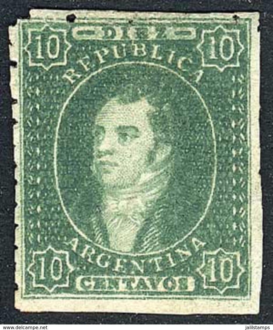 ARGENTINA: GJ.23, 10c. Worn Impression, Mint No Gum, VF Quality! - Oblitérés