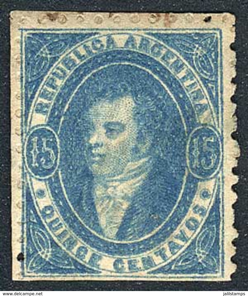 ARGENTINA: GJ.24, 15c. Worn Impression, Mint, Excellent Quality! - Used Stamps