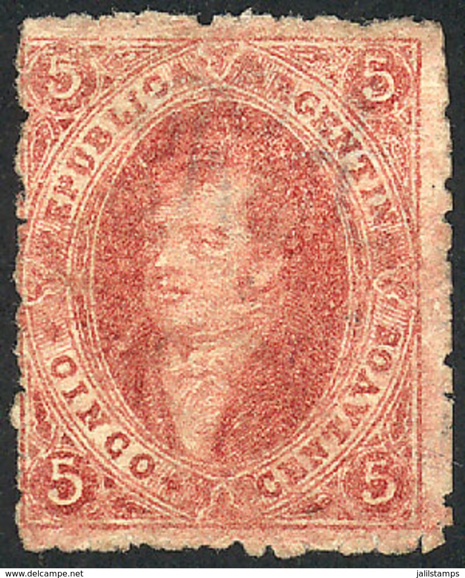 ARGENTINA: GJ.25, 4th Printing, Light Red-rose, Unused, Nice Example! - Used Stamps