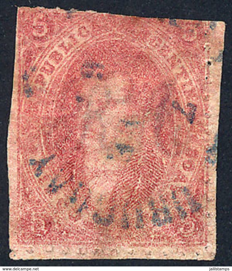 ARGENTINA: GJ.25, 4th Printing, Very Worn Impression, With Rimless Datestamp Of CONCEPCIÓN DEL URUGUAY For 7/JA1867??, V - Used Stamps