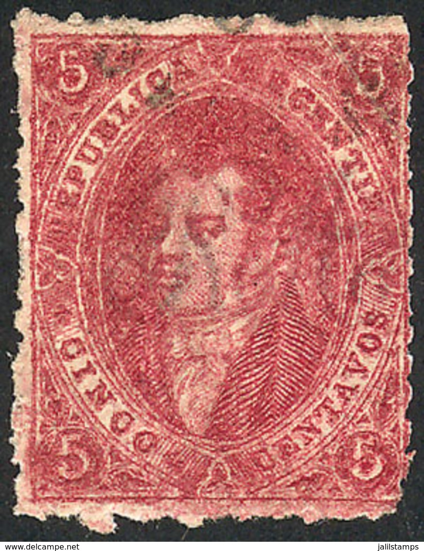 ARGENTINA: GJ.25, 4th Printing, Used, Position 88 On Plate A (with Variety: SPOT ON THE FOREHEAD), VF Quality! - Oblitérés