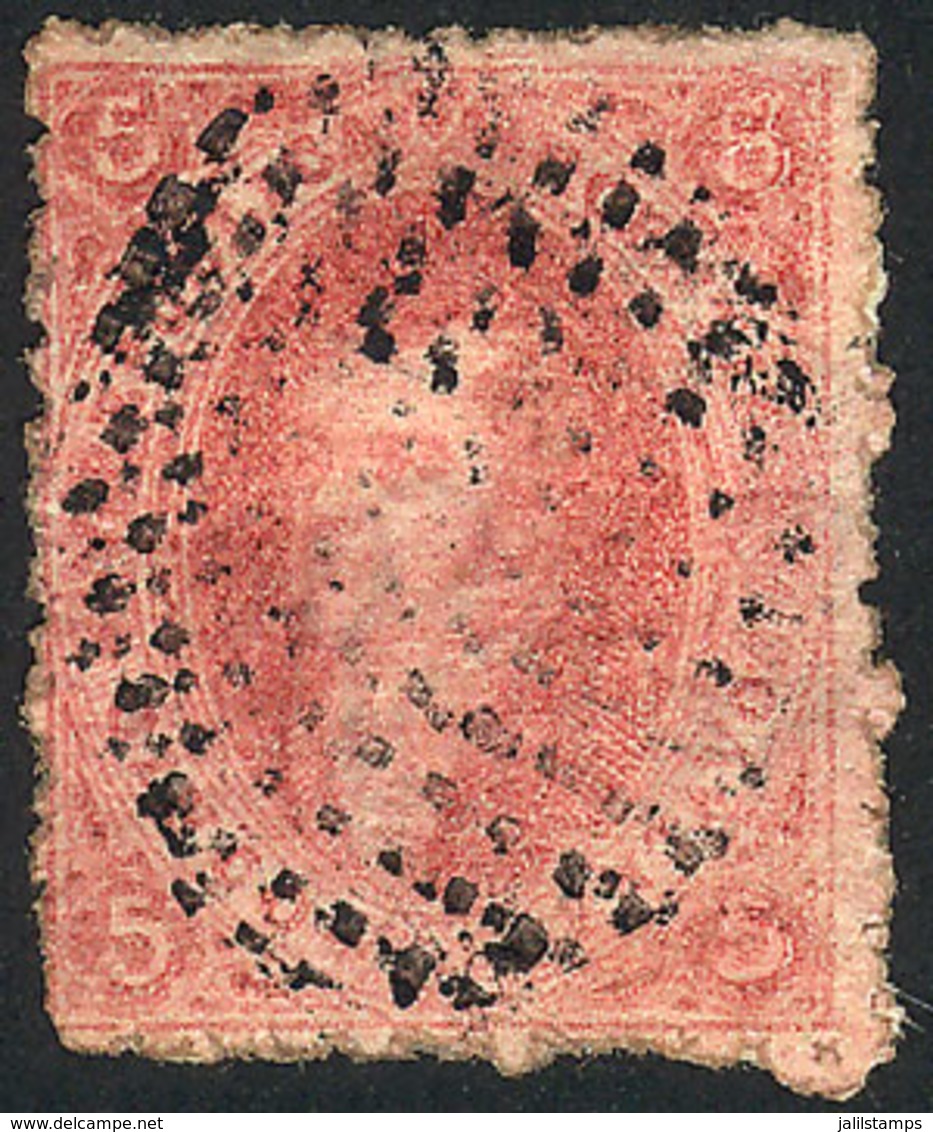 ARGENTINA: GJ.25, 4th Printing, Very Worn Impression, With COMPLETE Dotted Oval Cancel Of CORRIENTES, VF Quality! - Used Stamps