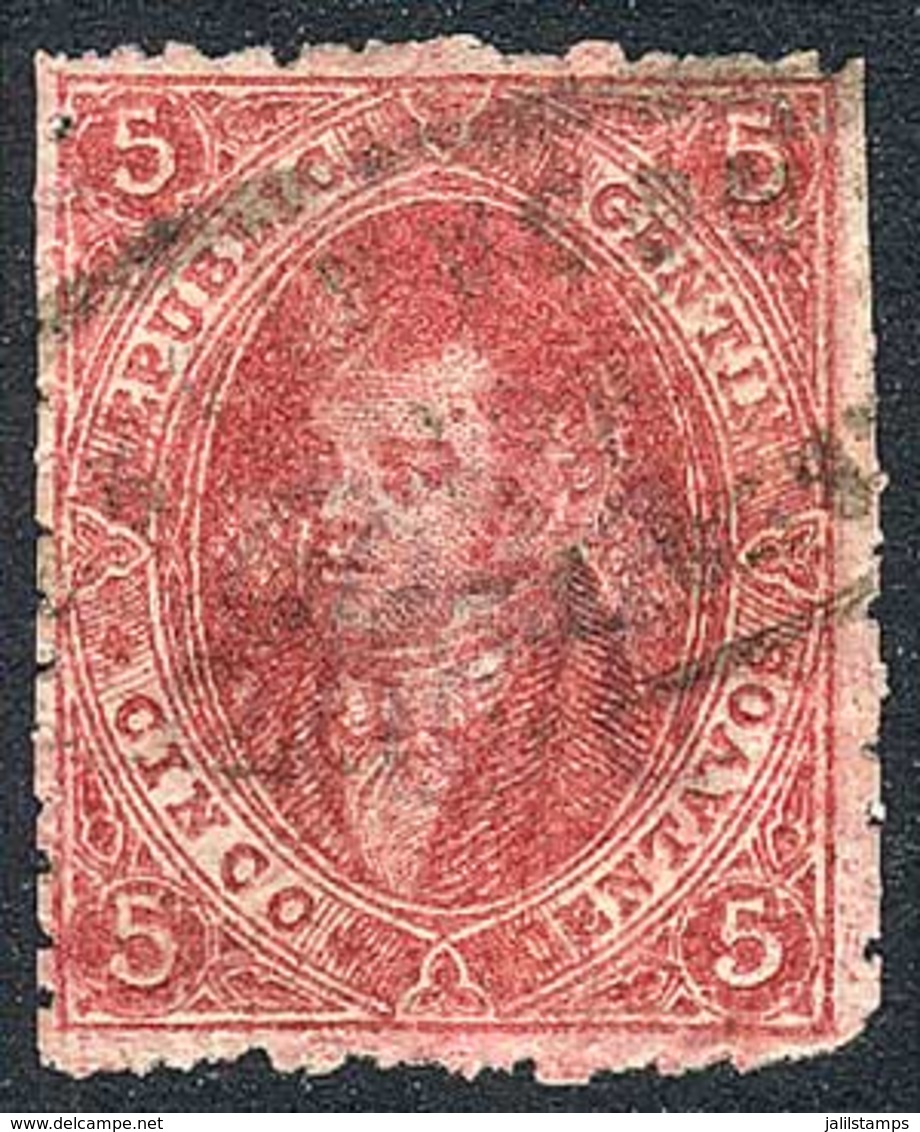 ARGENTINA: GJ.25f, 4th Printing, With POINT IN THE TEMPLE Variety, Typical Impression On The Worn Plate A, Excellent! - Used Stamps