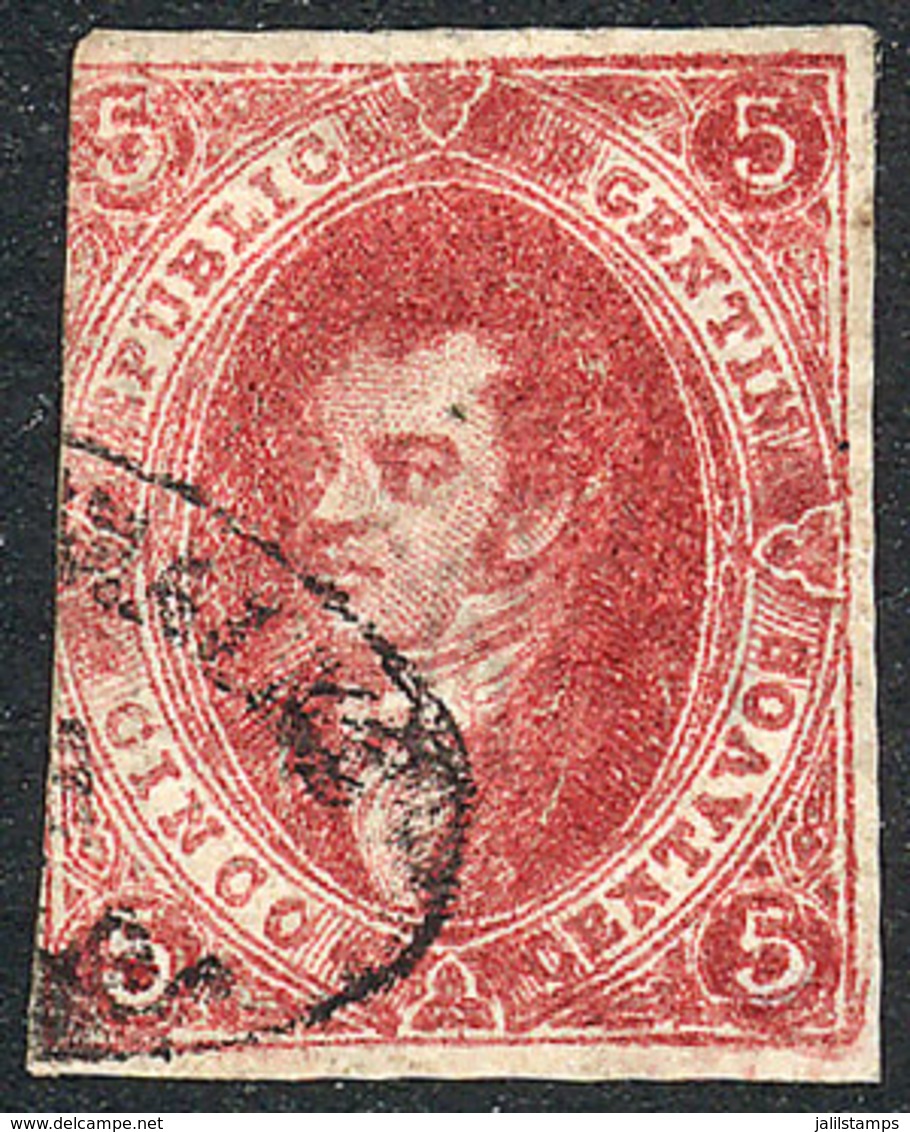 ARGENTINA: GJ.26, 5th Printing, With Vertical Line Watermark Var. (left Sheet Margin), VF Quality! - Used Stamps