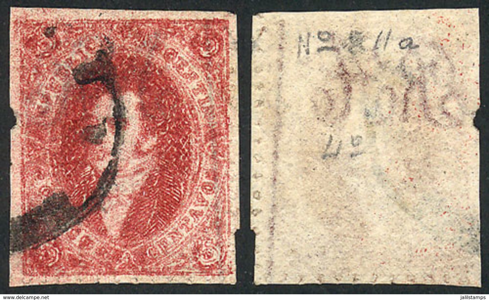 ARGENTINA: GJ.26d, 5th Printing On THIN PAPER, With Vertical Line Watermark (right Sheet Margin), VF Quality! - Gebraucht