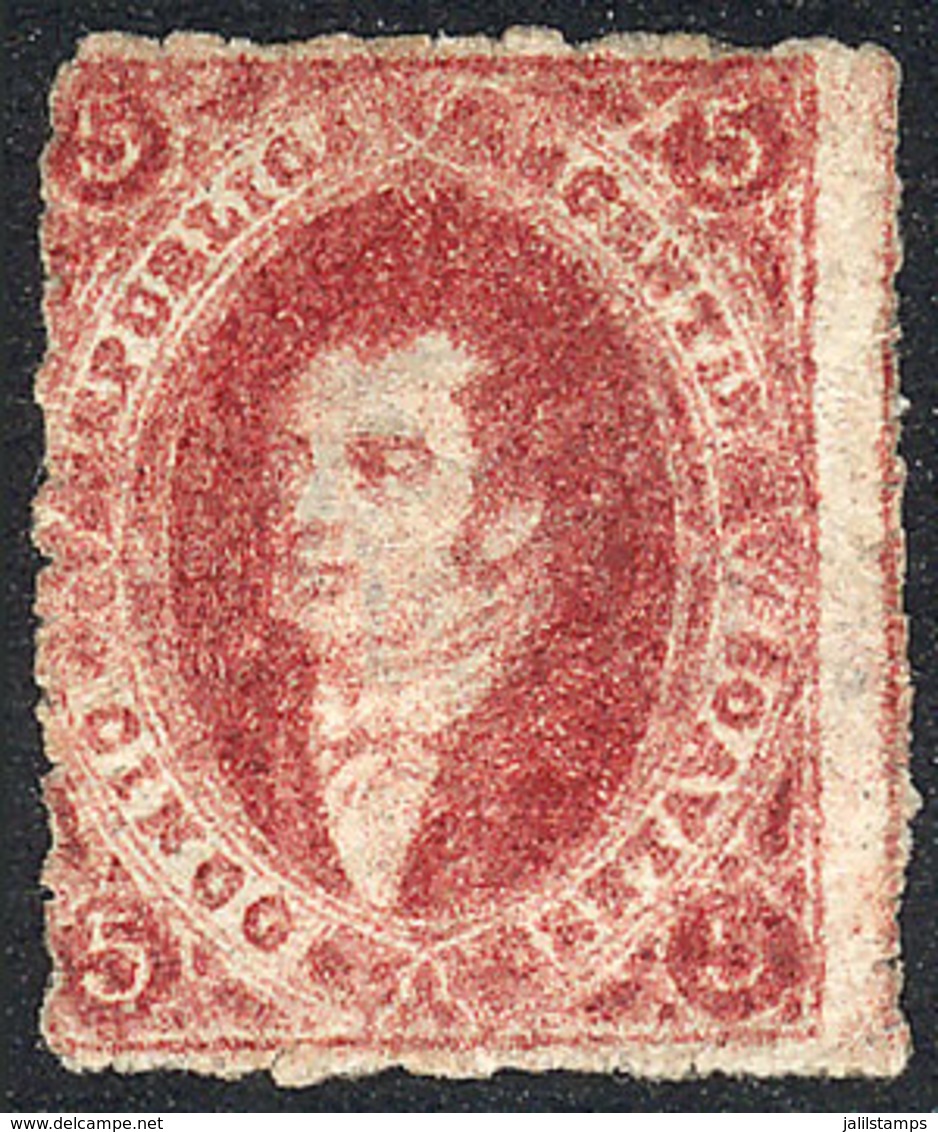 ARGENTINA: GJ.26A, 5th Printing, In Unusual Cerisish Carmine Color, Mint, Very Handsome. - Oblitérés