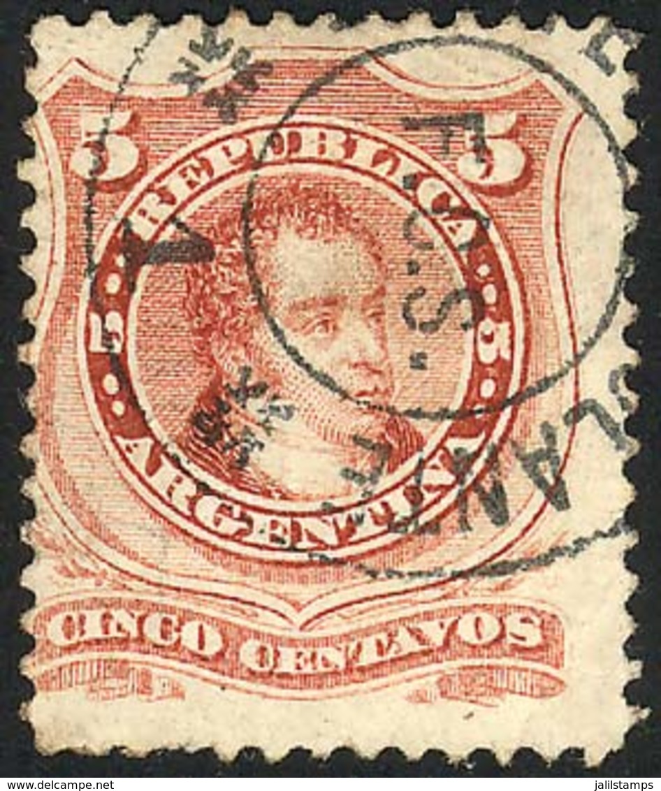 ARGENTINA: GJ.38, Cancelled ESTAFETA AMBULANTE F.C.S.-1, VF, Rare! - Sonstige & Ohne Zuordnung