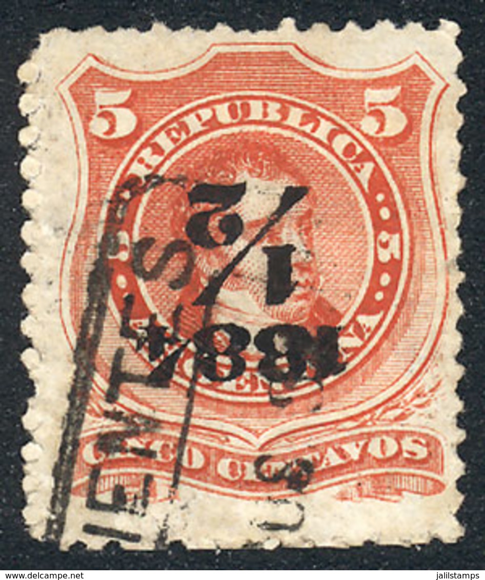 ARGENTINA: GJ.71f, With INVERTED SURCHARGE Variety, Used In Corrientes, VF, Rare! - Autres & Non Classés