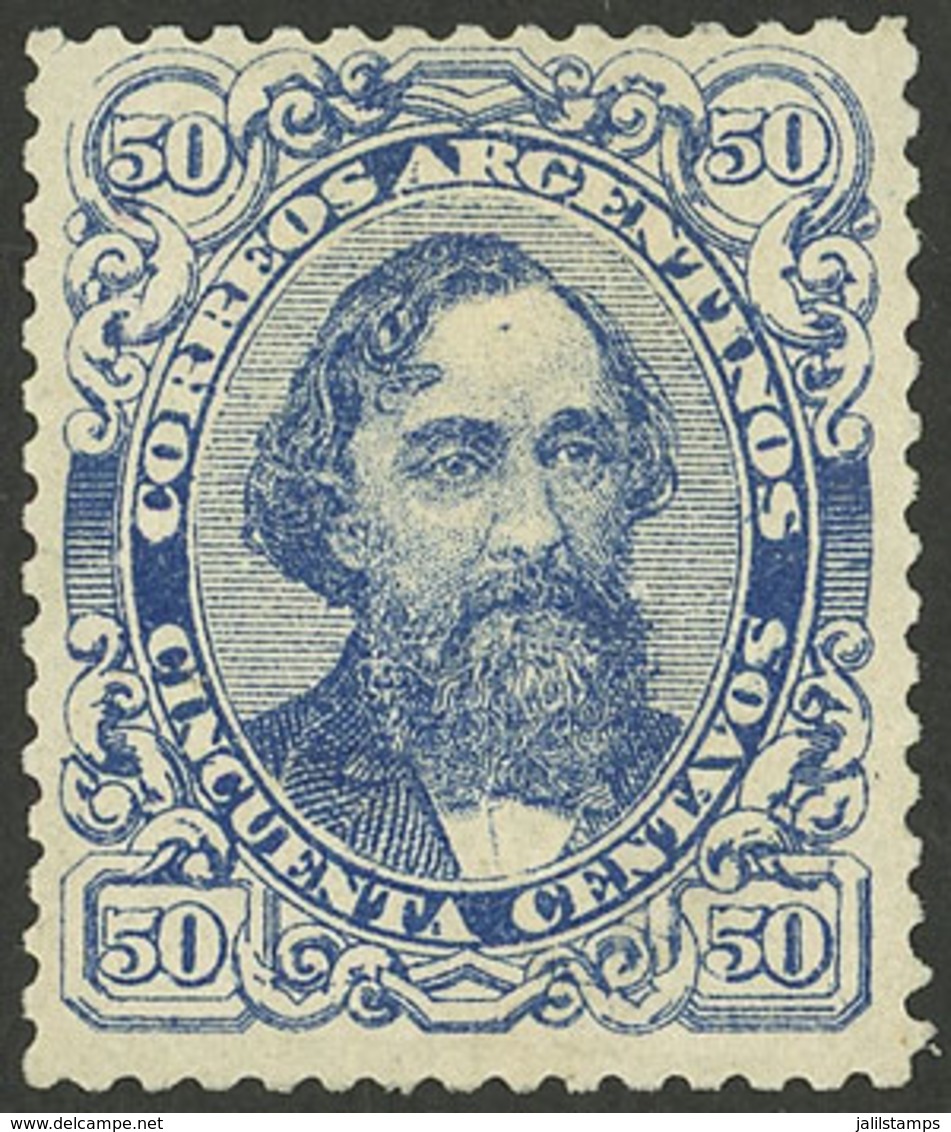 ARGENTINA: GJ.93, 1888 50c. Mitre, Type 3, Mint With Original Gum, Defects, Front Of Excellent Appearance! - Autres & Non Classés