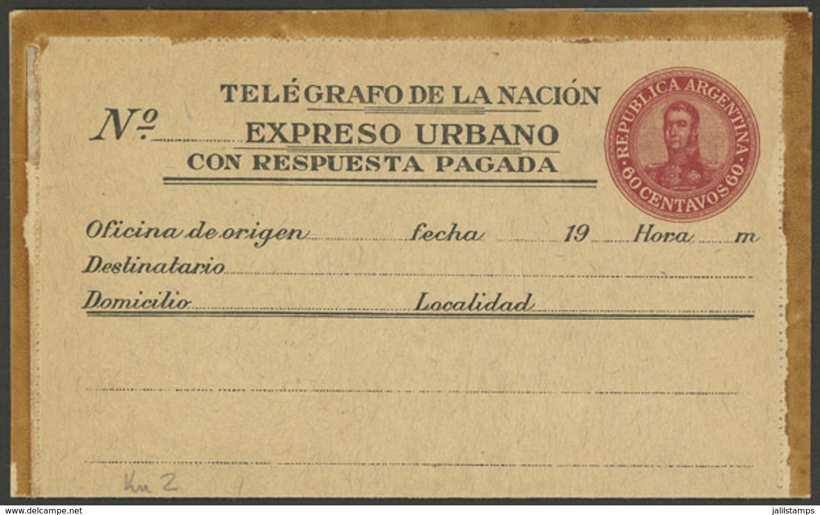 ARGENTINA: Expreso Urbano GJ.EXU- 2, Excellent Quality! - Postal Stationery