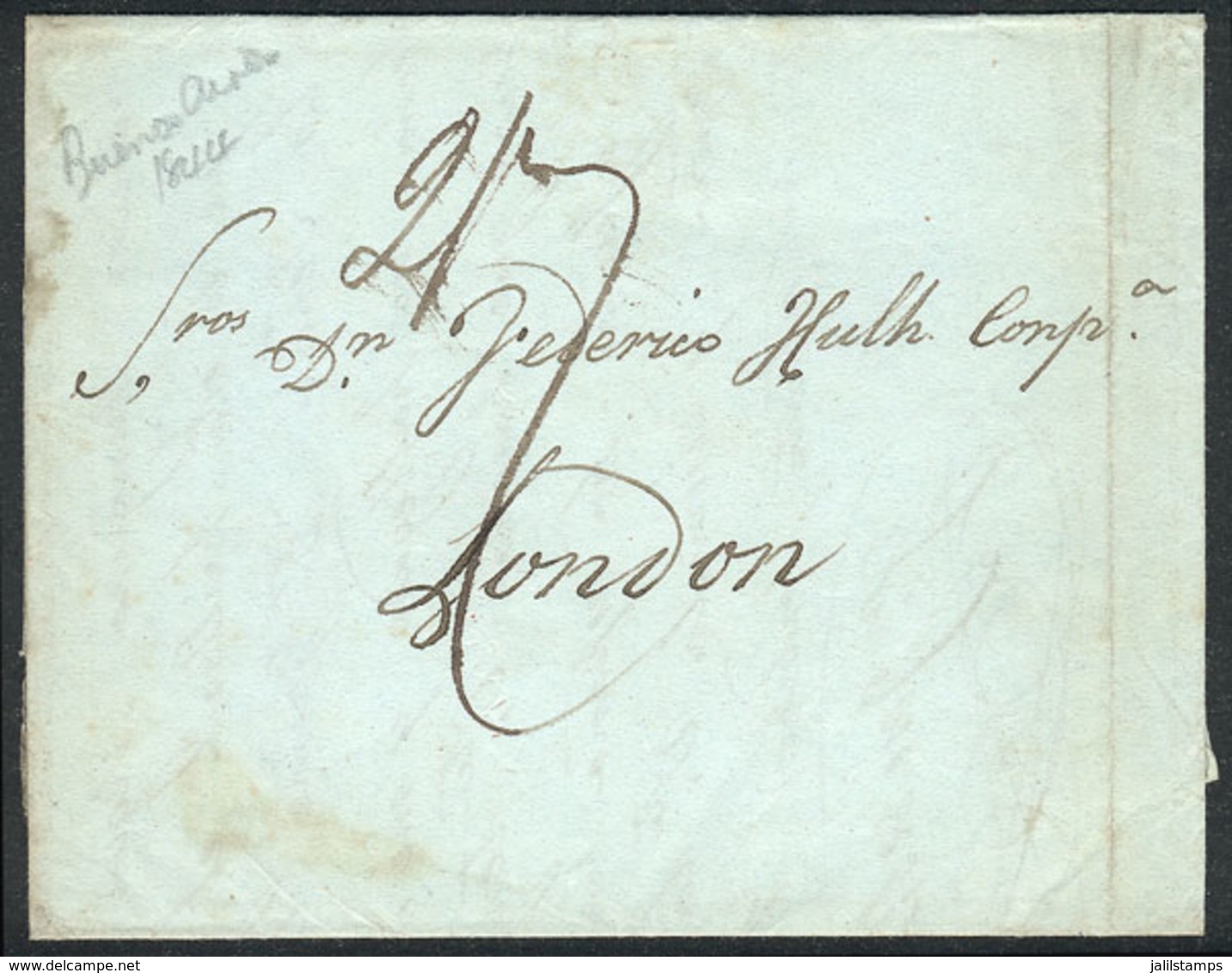 ARGENTINA: Entire Letter Dated Buenos Aires 20/MAR/1844, To London, Arrival Backstamp Of 20/JUN, VF Quality! - Other & Unclassified