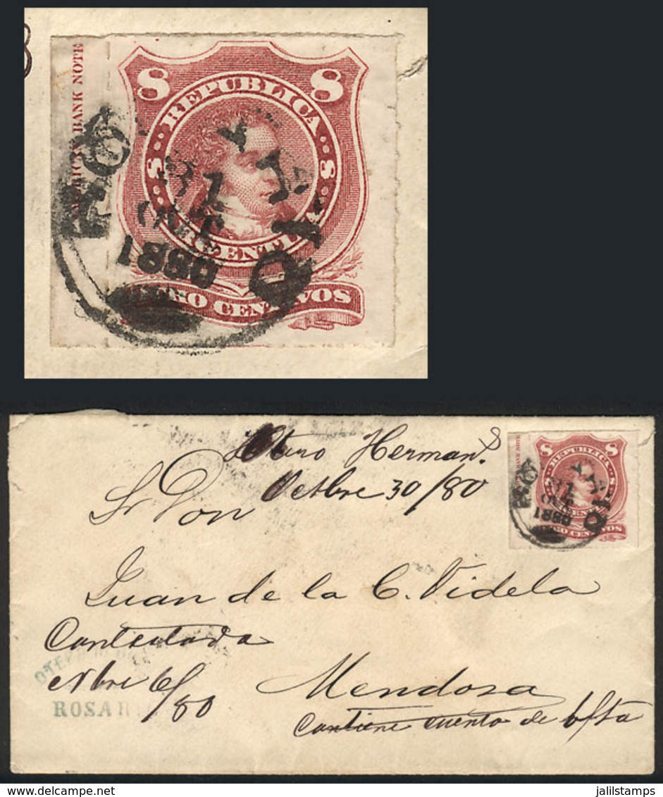 ARGENTINA: Cover Franked By GJ.49 With Sheet Margin With Printer Imprint, Sent From Rosario To Mendoza On 31/OC/1880, VF - Autres & Non Classés