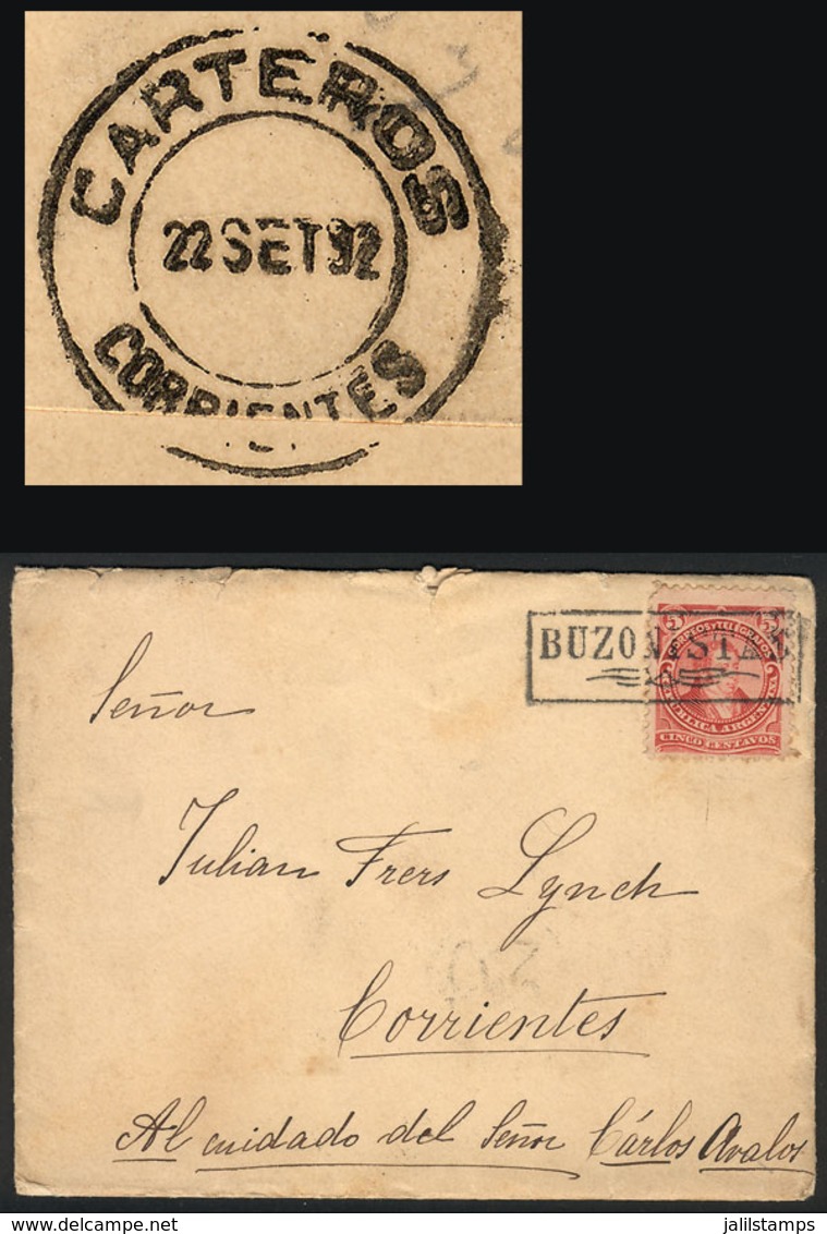 ARGENTINA: Cover (original Letter Included) Sent From Buenos Aires To Corrientes On 17/SE/1892, Franked By GJ.106 With N - Autres & Non Classés