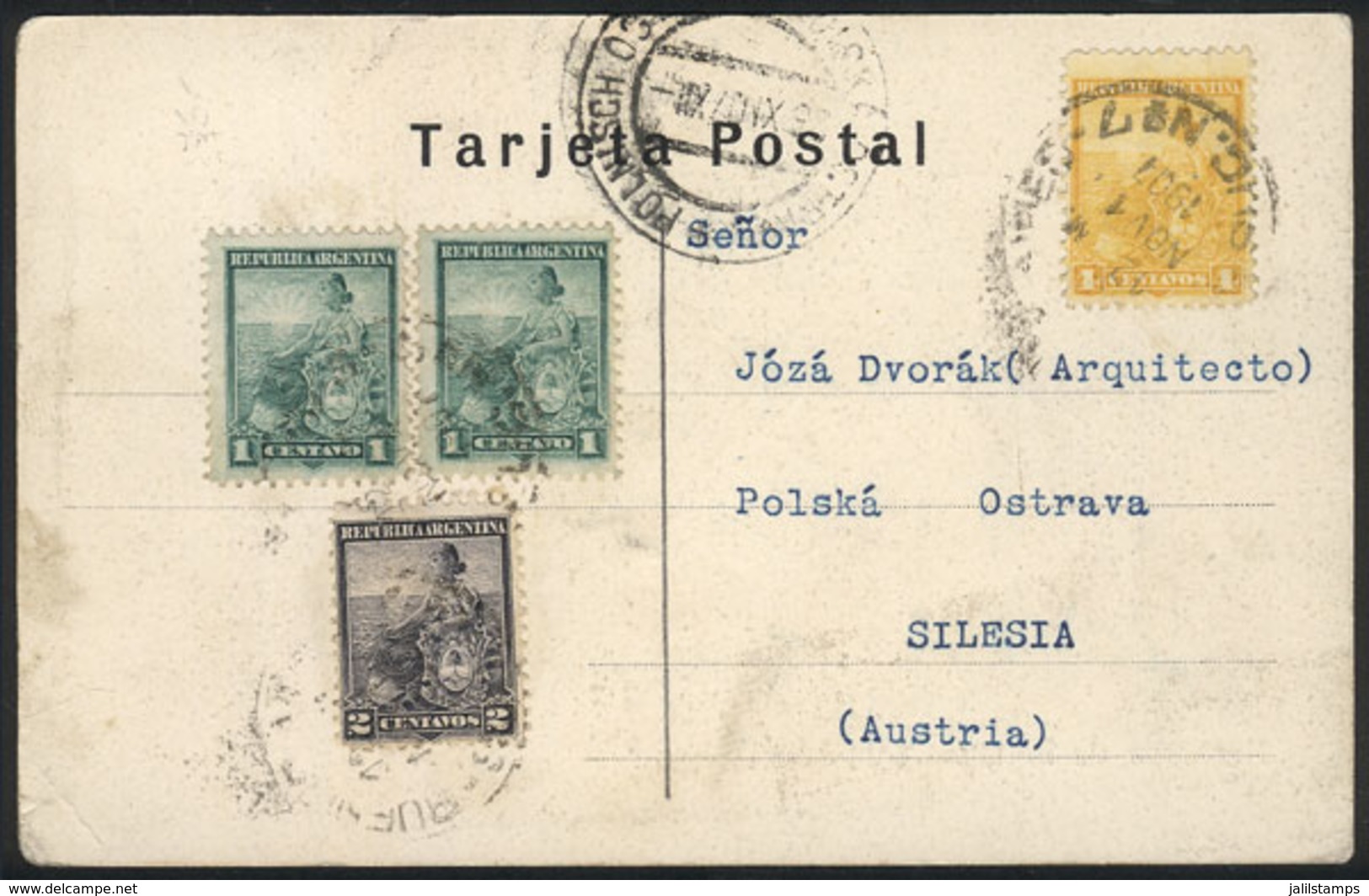 ARGENTINA: PC With View Of The Port Of Paraná, Sent To Austria On 1/NO/1901 With Handsome 8c. Postage With Stamps Of The - Sonstige & Ohne Zuordnung