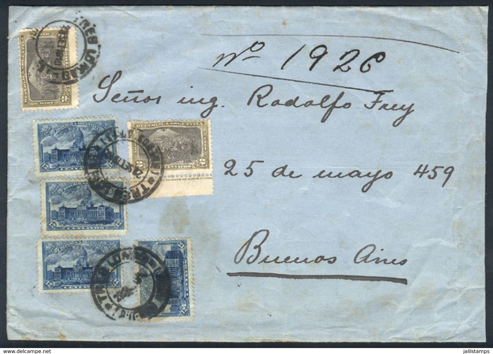 ARGENTINA: Rare Franking And Cancel: Cover Sent From TRES LOMAS To Buenos Aires On 21/SE/1910 Franked With 52c. With Sta - Autres & Non Classés